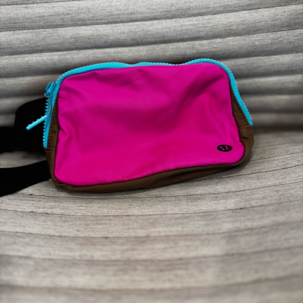 Lululemon Athletica Pink and Brown Mini Bag